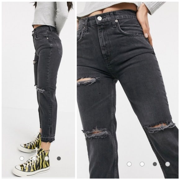 LAST1*NEW Free People High Waist  Distressed Jeans - Picture 3 of 7